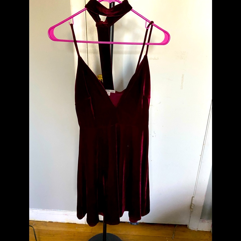 Charlotte Russe S Velvety feel mini dress with choker neck